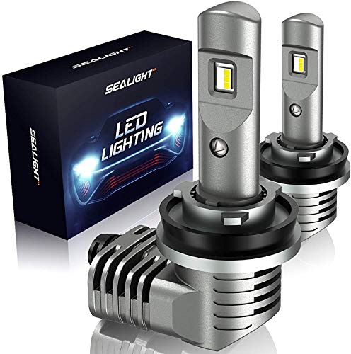 SEALIGHT S2 H11/H8/H9 LED Headlight Bulbs, Low Beam, 12000 Lumens,90 Degrees Base Like Halogen Bulbs, +100% extra Night Driving Vision 6000K LED Bulb Conversion Kit with Fan,Pack of 2