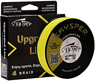 SKYSPER Upgraded Braided Fishing Line 10LB 15LB 20LB 30LB 60LB 80LB 100LB 1093 Yard PE 4 Strands Super Strong Fishing Line - Abrasion Resistant, Low Memory, Zero Stretch