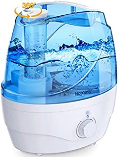 Homasy OceanMist 2.2L Humidifiers for Bedroom, 28dB Whisper-Quiet Cool Mist Humidifier, Easy to Clean Air Humidifier, Auto Shut-Off, 30H Work Time, Blue