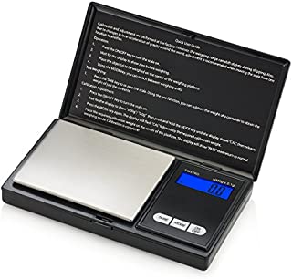 Smart Weigh Digital Pocket Gram Scale, 1000 x 0.1 Grams, Small Digital Scales Grams and Ounces, Jewelry Scale, Portable Travel Food Scale, Kitchen Scale Battery Included