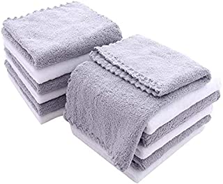 12 Pack Baby Washcloths - Extra Absorbent and Soft Wash Clothes for Newborns, Infants and Toddlers - Suitable for Baby Skin and New Born - Microfiber Coral Fleece 12x12 Inches