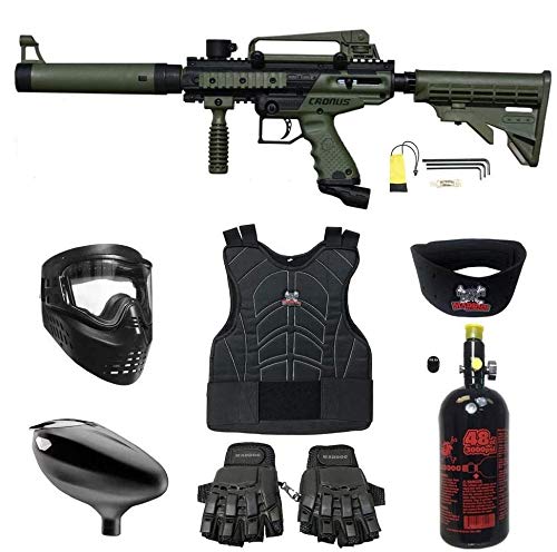 Maddog Tippmann Cronus Tactical Beginner Protective HPA Paintball Gun Package - Black/Olive