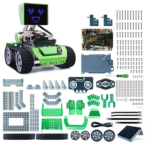 Robobloq STEM Robot Kit - DIY 6 in 1 Advanced Mechanical Building Block with Remote Control for Kids, Educational Toy with 233 Pieces for Programming and Learning How to Code (Green)