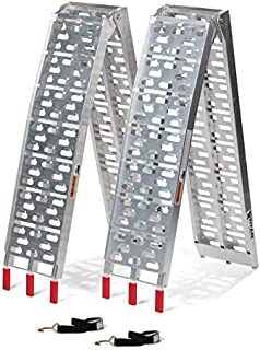 Titan 7.5 FT Aluminum Plate Top Ramp 2PK 1,500 LB Capacity Lawn Mower ATV Truck Loading Ramps