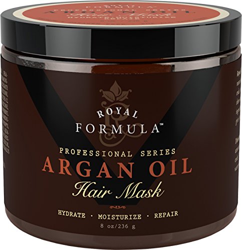 Argan Oil Hair Mask, Organic Argan & Almond Oils - Deep Conditioner, Hydrating Hair Treatment Therapy, Repair Dry Damaged, Color Treated & Bleached Hair - Hydrates & Stimulates Hair Growth, 8 Oz