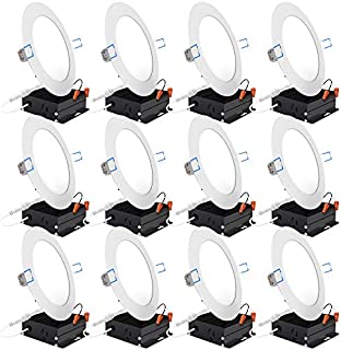 Sunco Lighting 12 Pack 6 Inch Slim LED Downlight with Junction Box, 14W=100W, 850 LM, Dimmable, 6000K Daylight Deluxe, Recessed Jbox Fixture, IC Rated, Simple Retrofit Installation - ETL