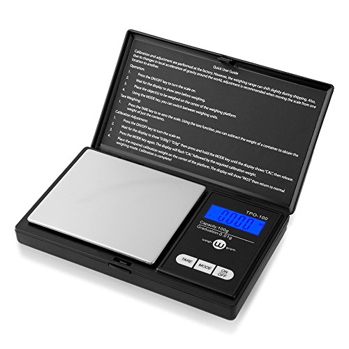 Weigh Gram Scale Digital Pocket Scale,100g by 0.01g,Digital Grams Scale, Food Scale, Jewelry Scale Black, Kitchen Scale 100g(TOP-100)