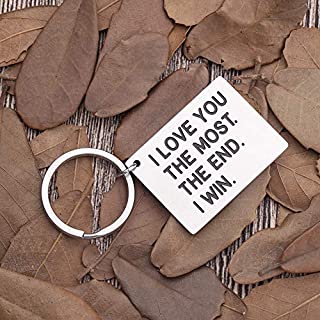 Anniversary Gifts for him her Husband Boyfriend Keychain Gifts for Wife Girlfriend Birthday Wedding Gifts from Wifey Hubby Valentine Day Gifts Couple Key Chain Tag Present for Men Women