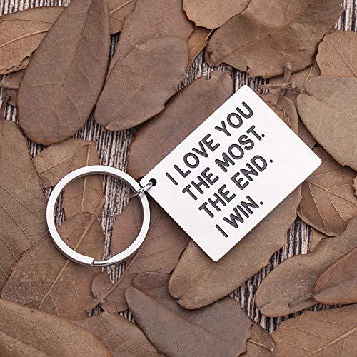 Anniversary Gifts for him her Husband Boyfriend Keychain Gifts for Wife Girlfriend Birthday Wedding Gifts from Wifey Hubby Valentine Day Gifts Couple Key Chain Tag Present for Men Women