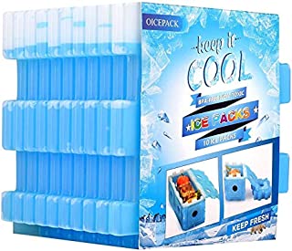 10 x Ice Packs for Lunch Box, Slim Ice Packs Quick Cooling & Long-Lasting for Lunch Boxes/Office/Jobsite/Picnics/Camping/BeachFreezer Packs Reusable Cool Pack for Cooler, BPA FREE, Set of 10