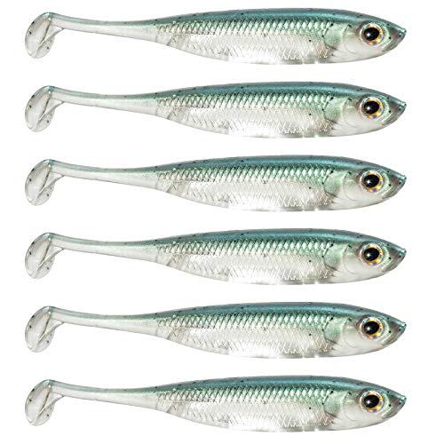 Dr.Fish Soft Body Swimbait Paddle Tail Soft Plastic Lure Shad Lure, 4 Inches, Bass Texas Rig Drop Shot Lure