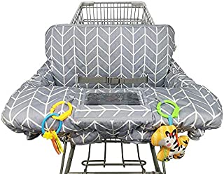 Shopping Cart Cover for Baby Cotton High Chair Cover, Reversible, Machine Washable for Infant, Toddler, Boy or Girl Large (Grey Arrow Print)