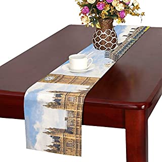 XINLU Pool Table Runner London at Dusk London Eye City Hall Country Kitchen Table Runner Table Runners Outdoor 16x72 Inch for Dinner Parties Events Decor