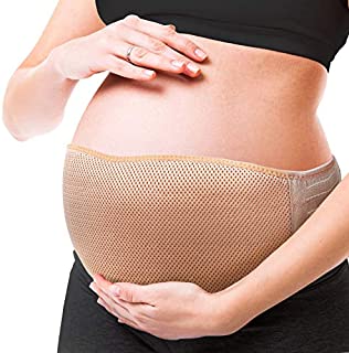 Belly Band for Lower Back Support - Pregnancy Belly Support Band - Maternity Belt for Pregnant Women - Belly Bandit to Relieve Pelvic and Back Pain - Lightweight Abdominal Binder - Size Medium (Beige) - Keenhealth