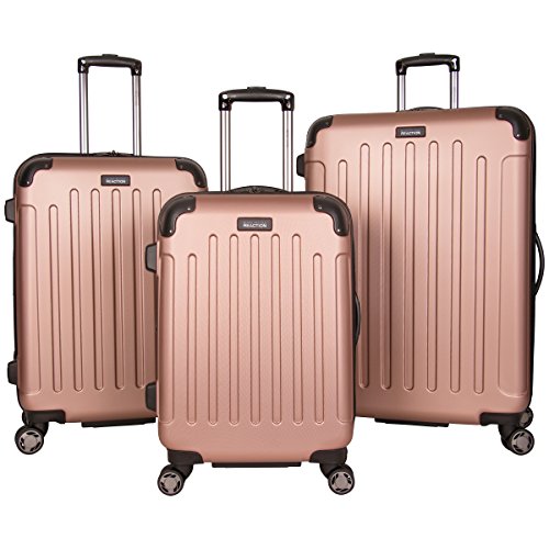 Kenneth Cole Reaction Renegade 3-Piece Lightweight Hardside Expandable 8-Wheel Spinner Travel Luggage Set, Rose Gold, (20