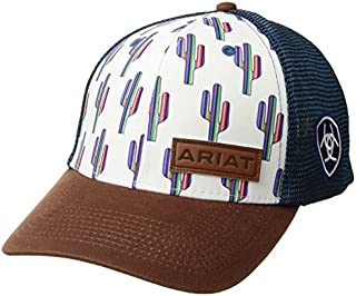 ARIAT Women's Serape Cactus Mesh Snap Cap, White/Blue, One Size