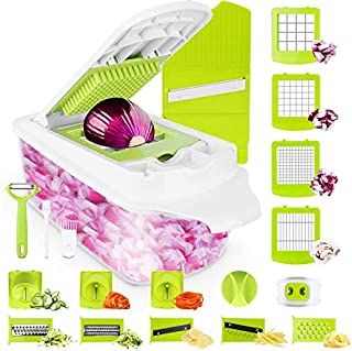 Sedhoom Vegetable Chopper Veggie Chopper 23 PCS Food Chopper and Dicer Onion Cutter Chopper Vegetable Cutter Potato Fruit Chopper w/Container Large