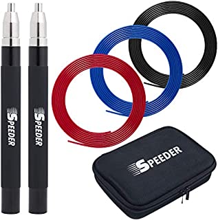 Speeder Speed Jump Rope - Premium Skipping Rope for Men and Women - Adjustable & Self-Locking Jump Rope with 3 Cables. Double Unders, Boxing, Fitness, Crossfit, Gym and Home Workouts with Free Carrying Case