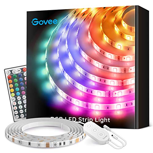 Govee LED Strip Lights 16.4ft Waterproof Color Changing Light Strips with Remote, Bright 5050 and Multicolor RGB LED Lights for Room, Bedroom, Kitchen, Yard, Party, Christmas