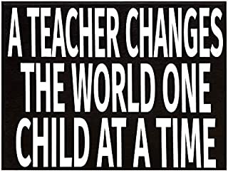 JennyGems - A Teacher Changes The World One Child at A Time - For Teachers, Teacher Appreciation Teacher Gift, Gifts for Teachers, End of Year Present, Teacher Signs, Educator