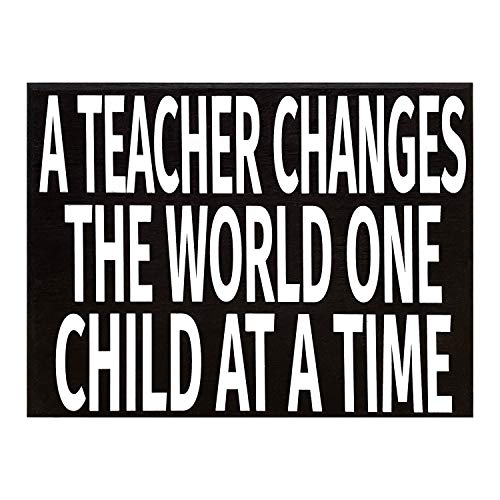 JennyGems - A Teacher Changes The World One Child at A Time - For Teachers, Teacher Appreciation Teacher Gift, Gifts for Teachers, End of Year Present, Teacher Signs, Educator