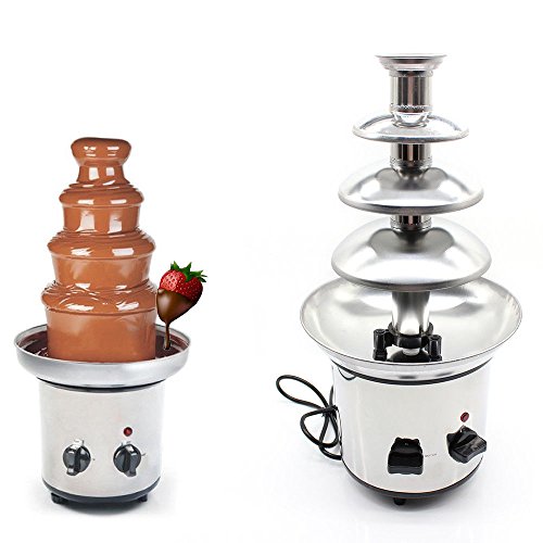 4 Tiers Chocolate Fountain,Commercial Stainless Steel Hot New Luxury Chocolate Fondue Fountain Wedding Children Birthday USA Stock