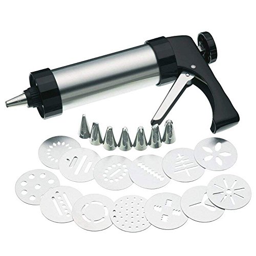 HUAFA Cookie Biscuit Press/Icing Decorating Gun Sets for Cake Decorating Stainless Steel (22 Pieces)