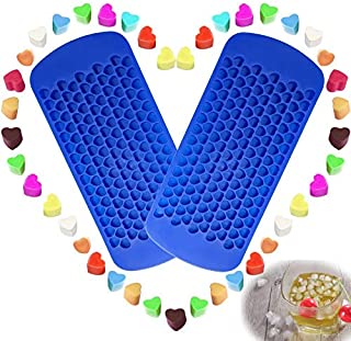 150 Grids Small Silicone Ice Cube Trays Mini Heart Shaped Candy Chocolate Molds, VIWIEU Sonic Ice Mold Maker 2 Pack Chill Your Drink Faster,Tiny Ice Works Great for Blender