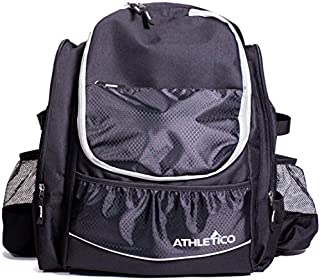 Athletico Power Shot Disc Golf Backpack - 20+ Disc Capacity - Pro or Beginner Disc Golf Bag - Unisex Design (Black)