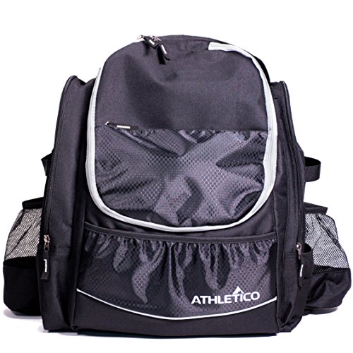 Athletico Power Shot Disc Golf Backpack - 20+ Disc Capacity - Pro or Beginner Disc Golf Bag - Unisex Design (Black)