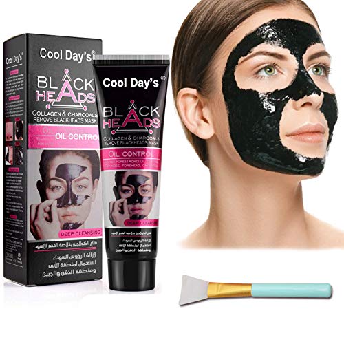 TDYJWELL Black Mask, Blackhead Remover Mask, Charcoal Peel Off Mask, Charcoal Mask, Charcoal Face Mask for All Skin Types with Brush - 60 Gram Pack