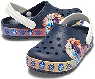 Crocs unisex child Kids' Disney Frozen 2 Light Up | Frozen Light Up Shoes for Girls Clog, Navy, 9 Toddler US