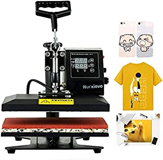 Nurxiovo 12x10 Heat Press Machine for T Shirts, 360 Degree Swing Away Heat Transfer Machine, Hot Pressing Vinyl Digital Sublimation for T-Shirt, Mouse Pad, Phone Case, Cotton, Bags, Tablecloth (12x10)