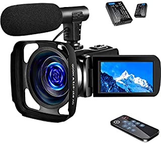 SAULEOO 4K Video Camera Camcorder Digital YouTube Vlogging Camera Recorder UHD 30MP 3 Inch Touch Screen 18X Camcorder with Microphone,2 Batteries