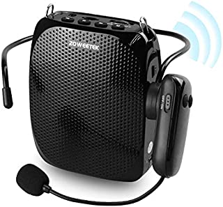 ZOWEETEK Voice Amplifier with UHF Wireless Microphone Headset, 10W 1800mAh Portable Rechargeable PA system Speaker for Multiple Locations such as Classroom, Meetings, Promotions and Outdoors