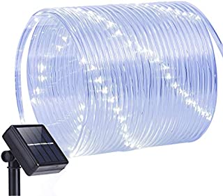 Oak Leaf Outdoor Solar String Lights, 41 Feet Solar Rope Lights 100LED Outdoor Lighting Rope, Waterproof Copper Wire Tube Lights with Solar Panel for Outdoor Indoor Home Garden Patio Parties