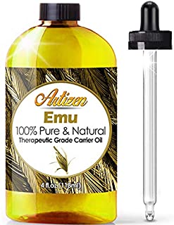 4oz - Emu Oil by Artizen (HUGE 4OZ BOTTLE) - Premium Skin & Hair Moisturizer - Natural Hair Strengthener to Help Prevent Hair Loss - Perfect Additive to Shampoo, Conditioner, Soap, and Lotion