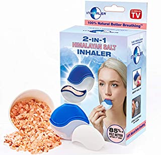 InHealer Himalayan Salt Inhaler - Salt Breathing Therapy to Support Easier Breathing - Salt Inhalers with 30 Replacement Air Filters and Pink Himalayian Sea Salt, Portable and Easy-to-Use