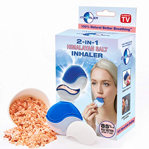 InHealer Himalayan Salt Inhaler - Salt Breathing Therapy to Support Easier Breathing - Salt Inhalers with 30 Replacement Air Filters and Pink Himalayian Sea Salt, Portable and Easy-to-Use