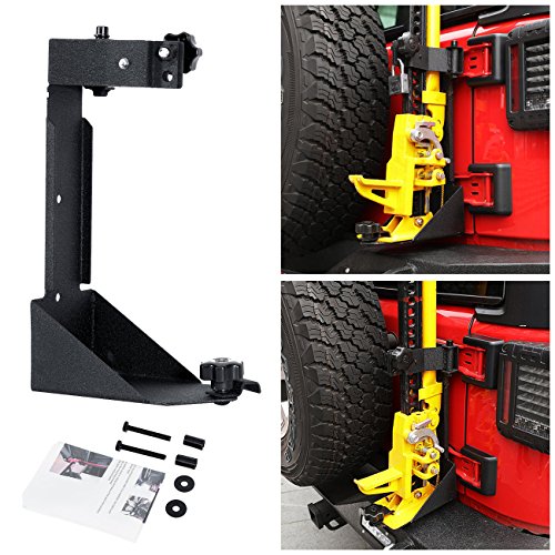 Partol High Lift Jack Mount for Jeep Wrangler JK 2007-2017, Off-Road Tailgate Jack Mounting Bracket Kit