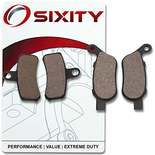 Sixity Front Rear Ceramic Brake Pads 2012-2014 for Harley Davidson FLS Softail Slim Set Full Kit Complete
