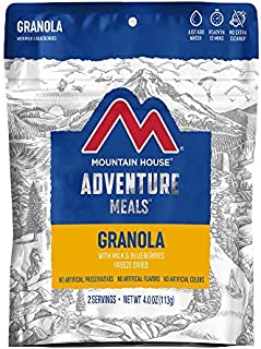 Mountain House Granola with Milk & Blueberries | Freeze Dried Backpacking & Camping Food | 2 Servings