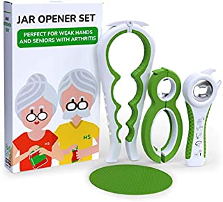 Healthy Seniors Jar Opener Set - The Jar Opener For Seniors With Arthritis, Weak Or Rheumatoid Hands