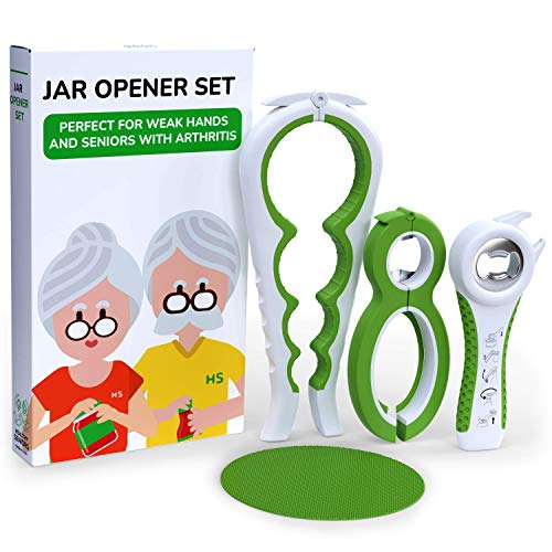 Healthy Seniors Jar Opener Set - The Jar Opener For Seniors With Arthritis, Weak Or Rheumatoid Hands