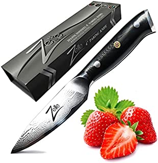 Zelite Infinity Paring Knife 4 Inch - Alpha-Royal Series - Japanese AUS-10 Super Steel 67-Layer Damascus - Razor Sharp, Superb Edge Retention