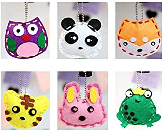 Kids DIY- First Sewing Kit for Kids, Learn to Sew DIY Craft Kits, Lovely Animals Style- Frog, Owl, Fox, Rabbit, Panda and Tiger