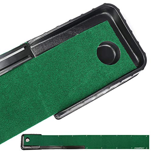 Champkey G-LT Golf Putting Mat - Automatic Ball Return Golf Putting Green - Alignment & Distance Training Mat Gift for Home, Office, Outdoor Use