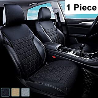 Kingphenix Car Seat Cover - 1 Piece - Luxury Leather Car Seat Covers Front Seats Only - Universal Non-Slip Auto Seat Cover for 95% of Car Seats - Black