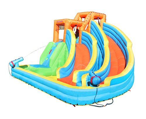 Sportspower Twin Peaks Splash and Slide with Water Cannons and Climbing Wall