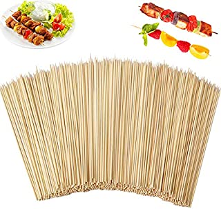 Szsrcywd 500 Pack Wooden Skewers,Bamboo Skewers,10 Inch Bamboo Sticks for BBQ,Chocolate Fountain,Grill,Fruit Kabob